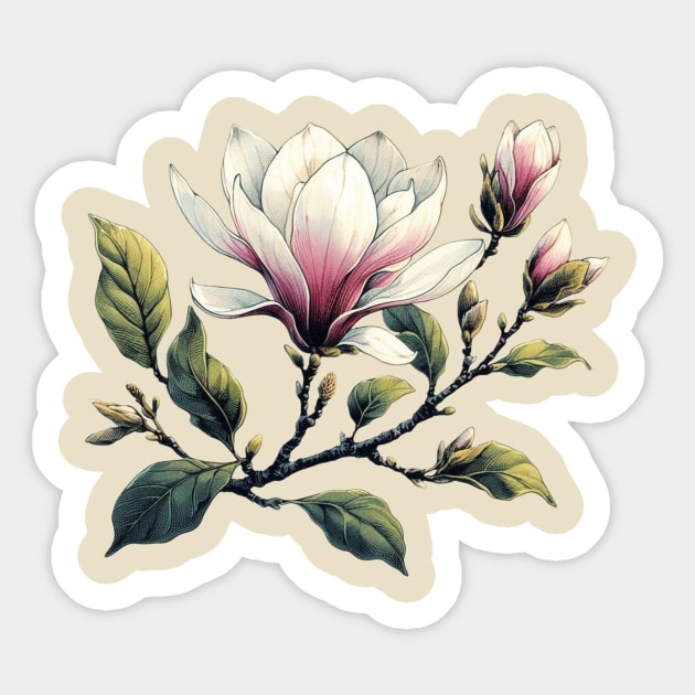 Magnolia Flower Sticker by JohnTy